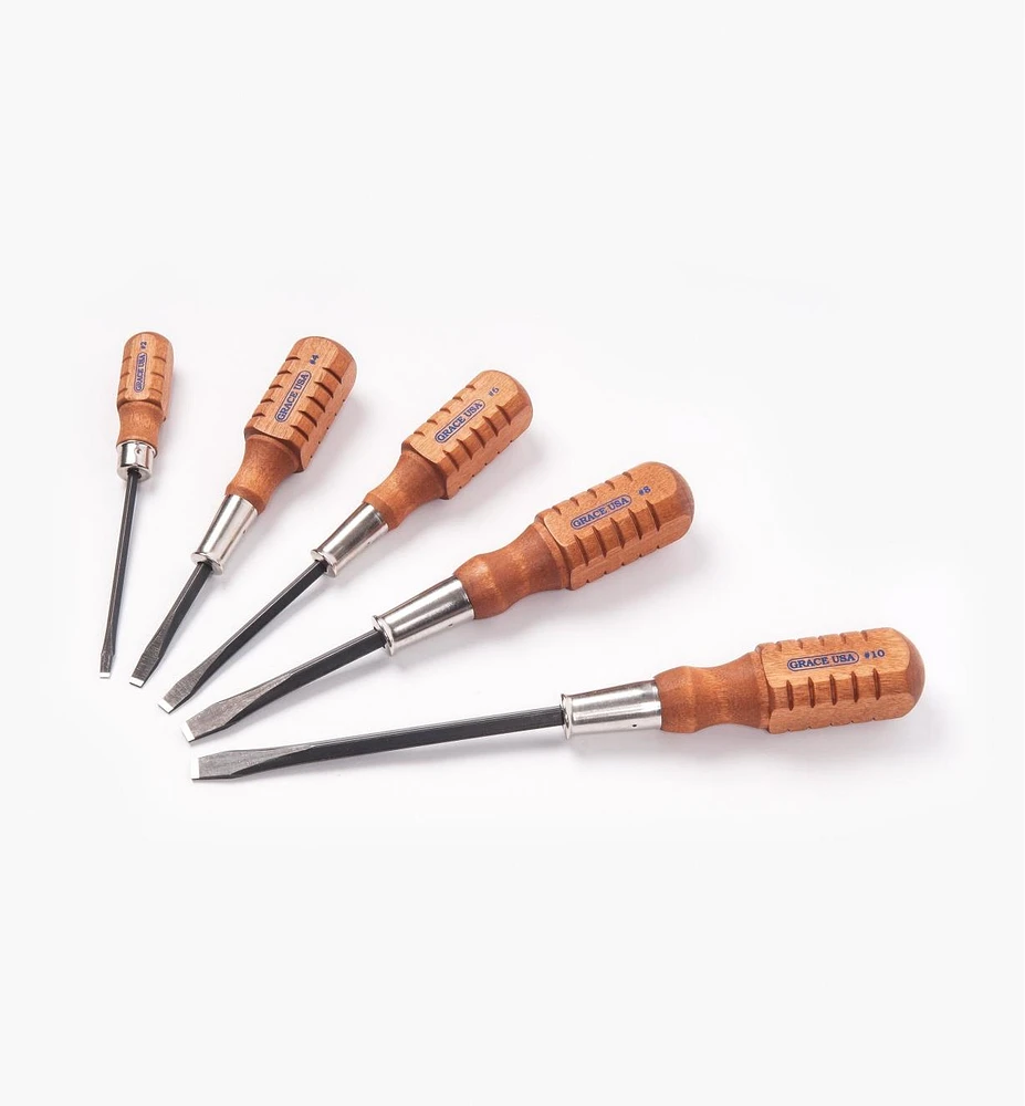 Set of 5 Grace USA Gunsmith-Style Slot Screwdrivers