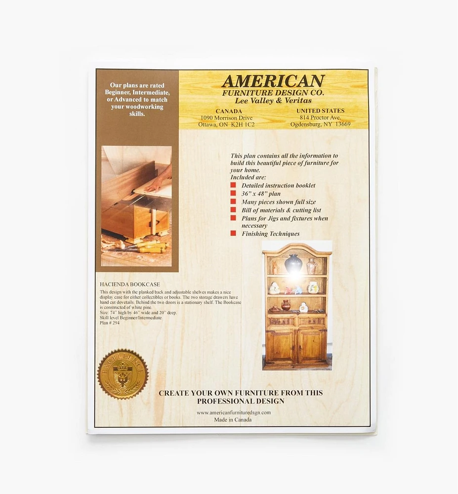 Hacienda Bookcase Plan