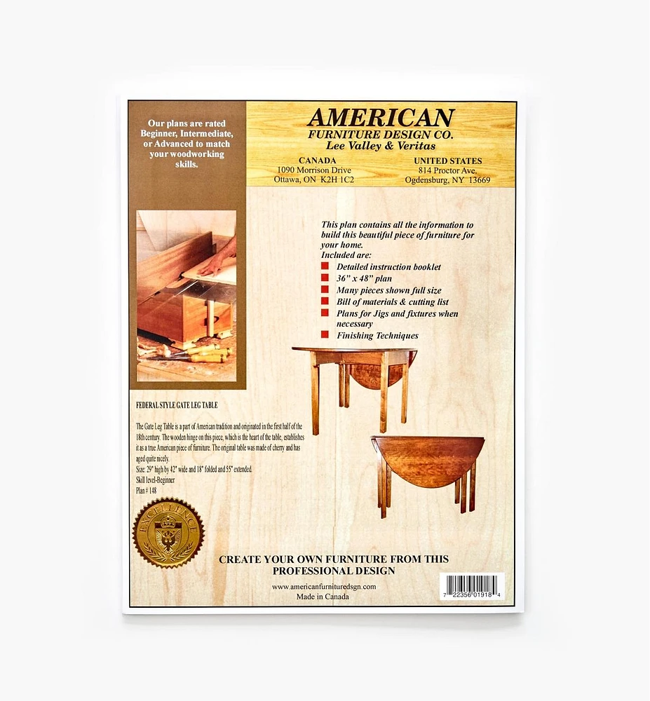 Federal-Style Gateleg Table Plan