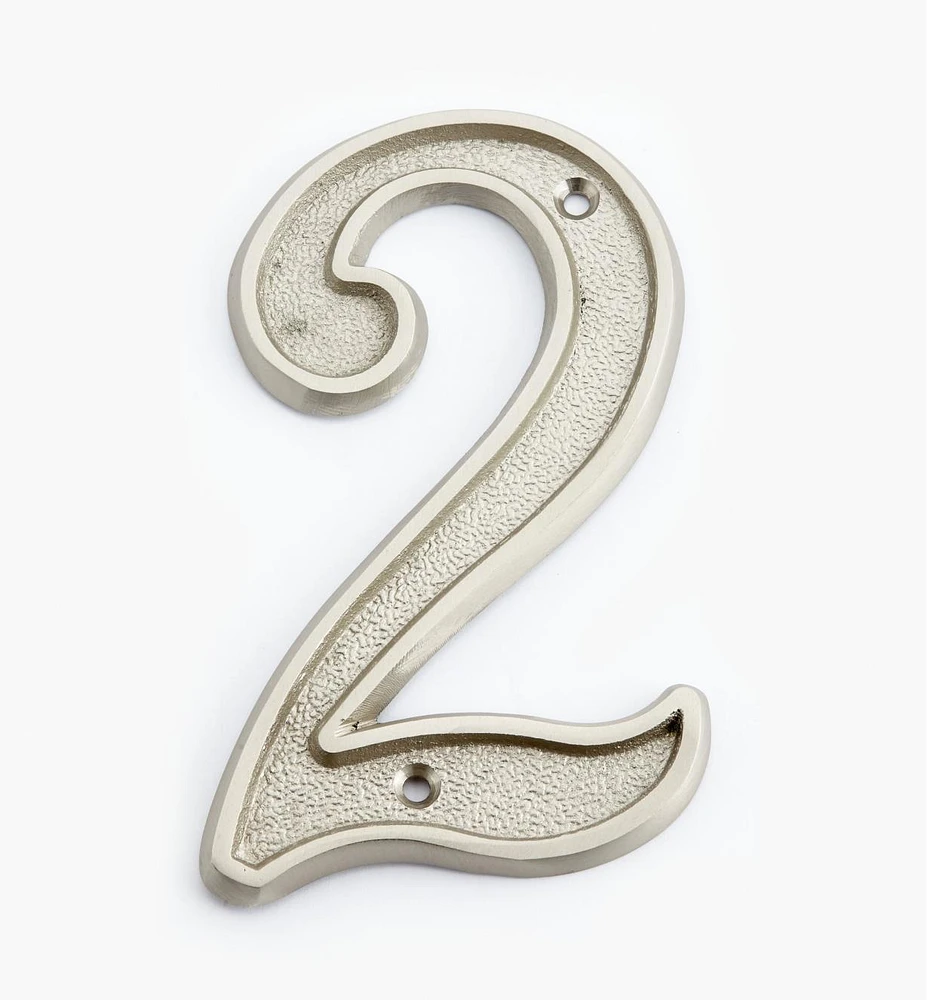 Italic Cast Brass House Numbers