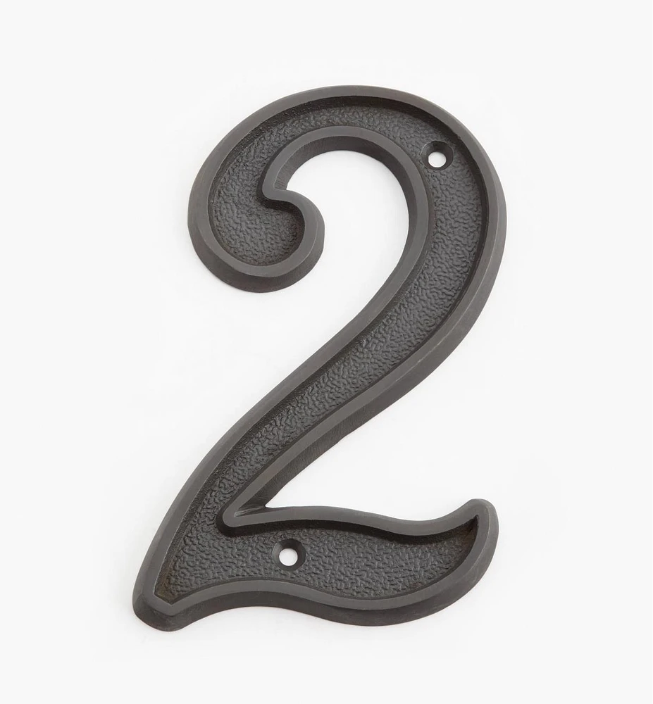 Italic Cast Brass House Numbers