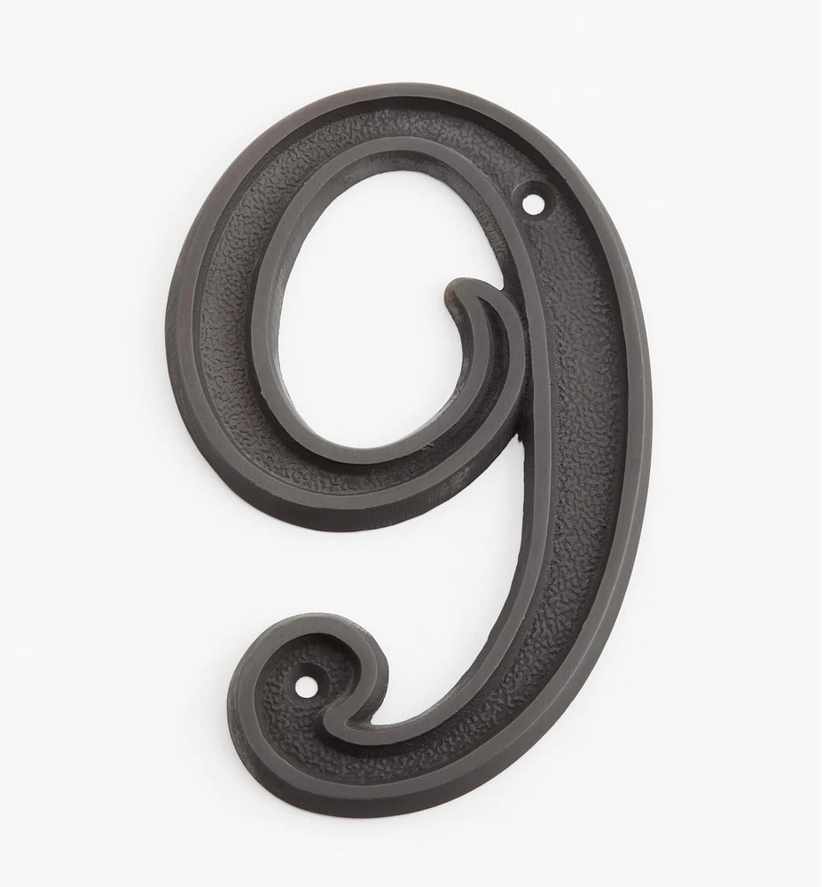 Italic Cast Brass House Numbers