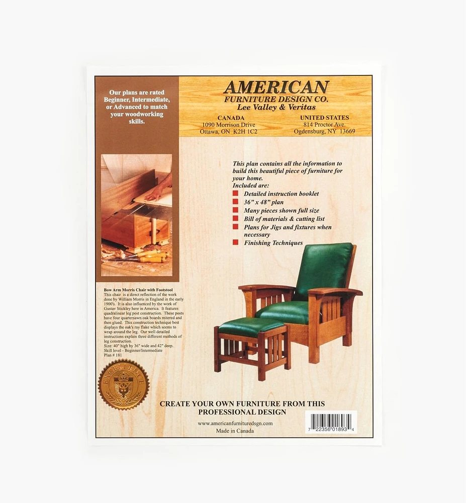 Bow Arm Morris Chair & Footstool Plan