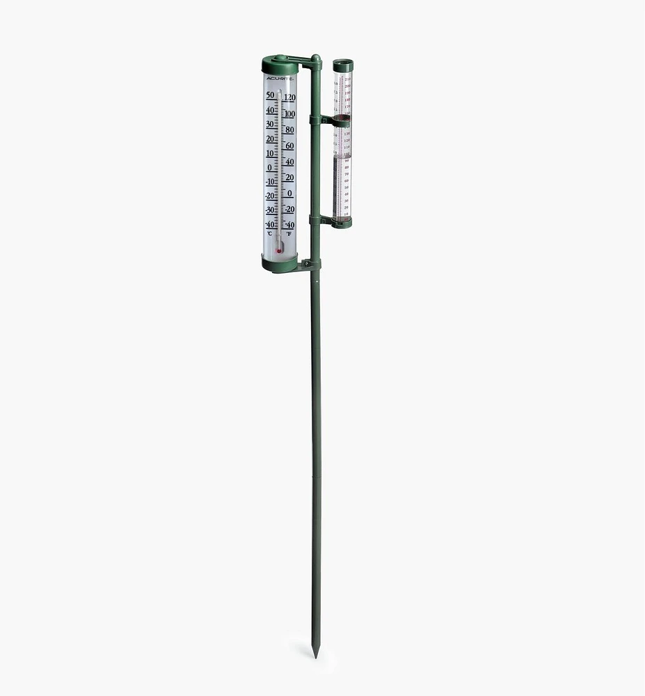 Rain Gauge with Thermometer