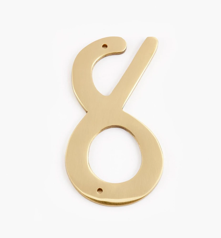 Script Cast Brass House Numbers
