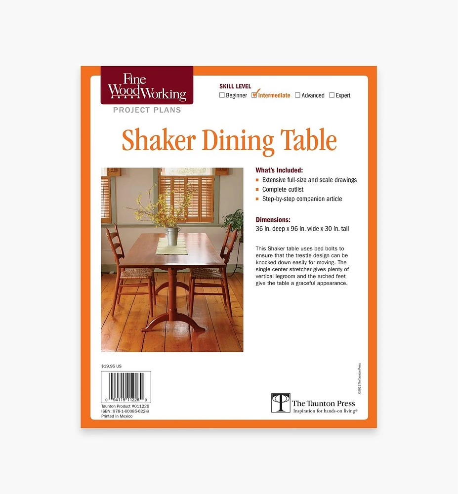 Shaker Dining Table Plan