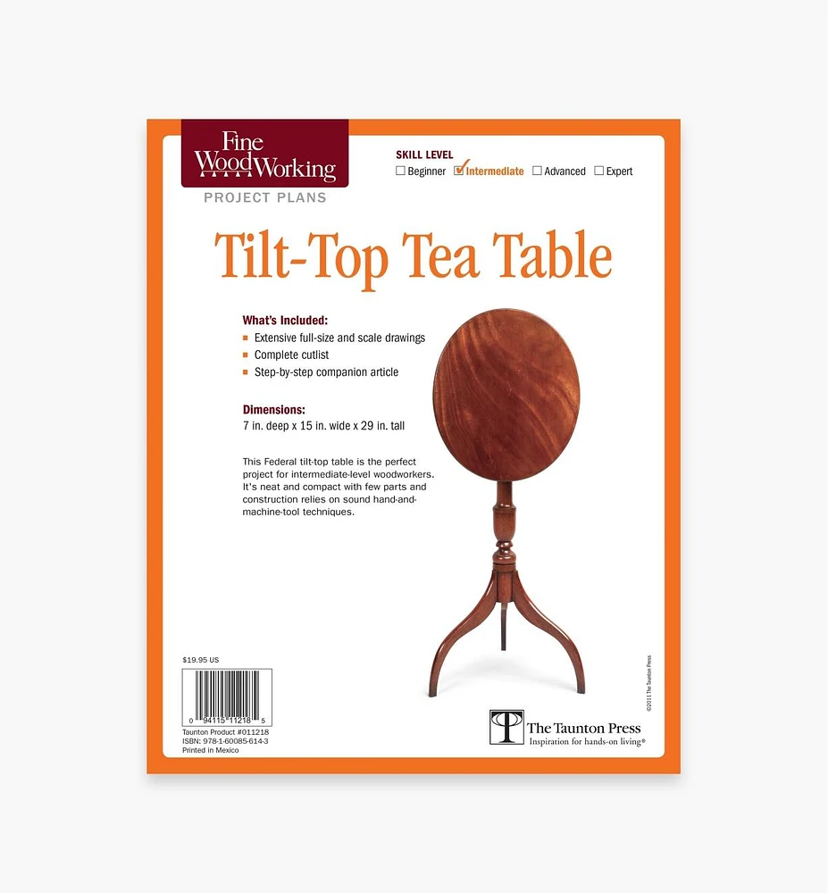 Tilt-Top Tea Table Plan