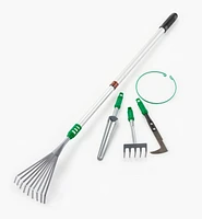 Ensemble d’outils de jardinage avec manche télescopique