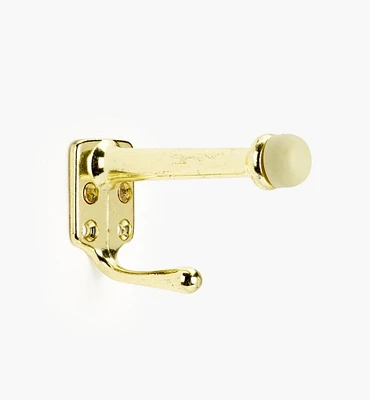 Belwith Polished Brass Doorstop with Hook