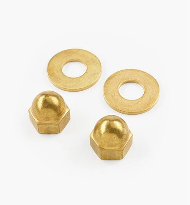 Brass Cap Nuts and Washers for Cast-Iron Legs