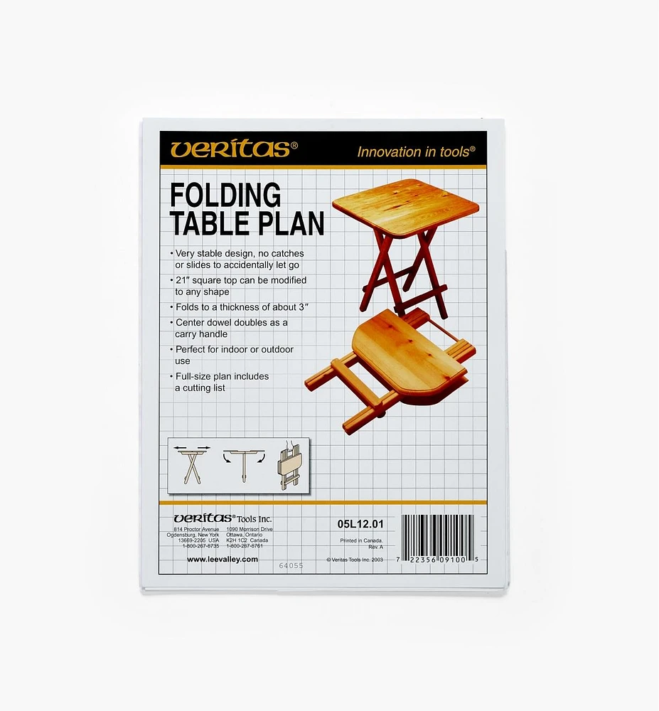 Folding Table Plan