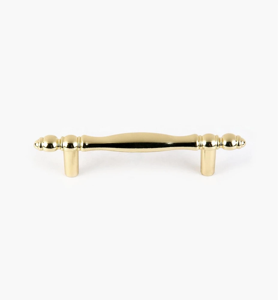 4 1/4" Ultra-Bright Brass Finish Polished Accent Pull