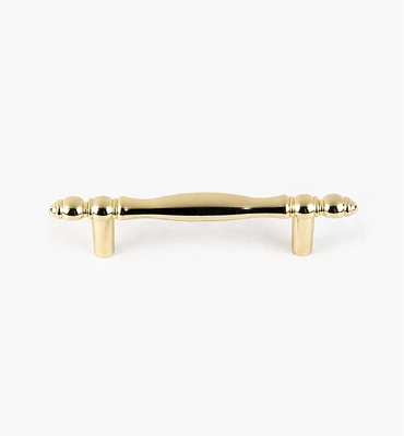 4 1/4" Ultra-Bright Brass Finish Polished Accent Pull