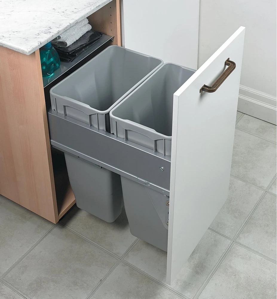 Door-Mount Dual Waste Bin