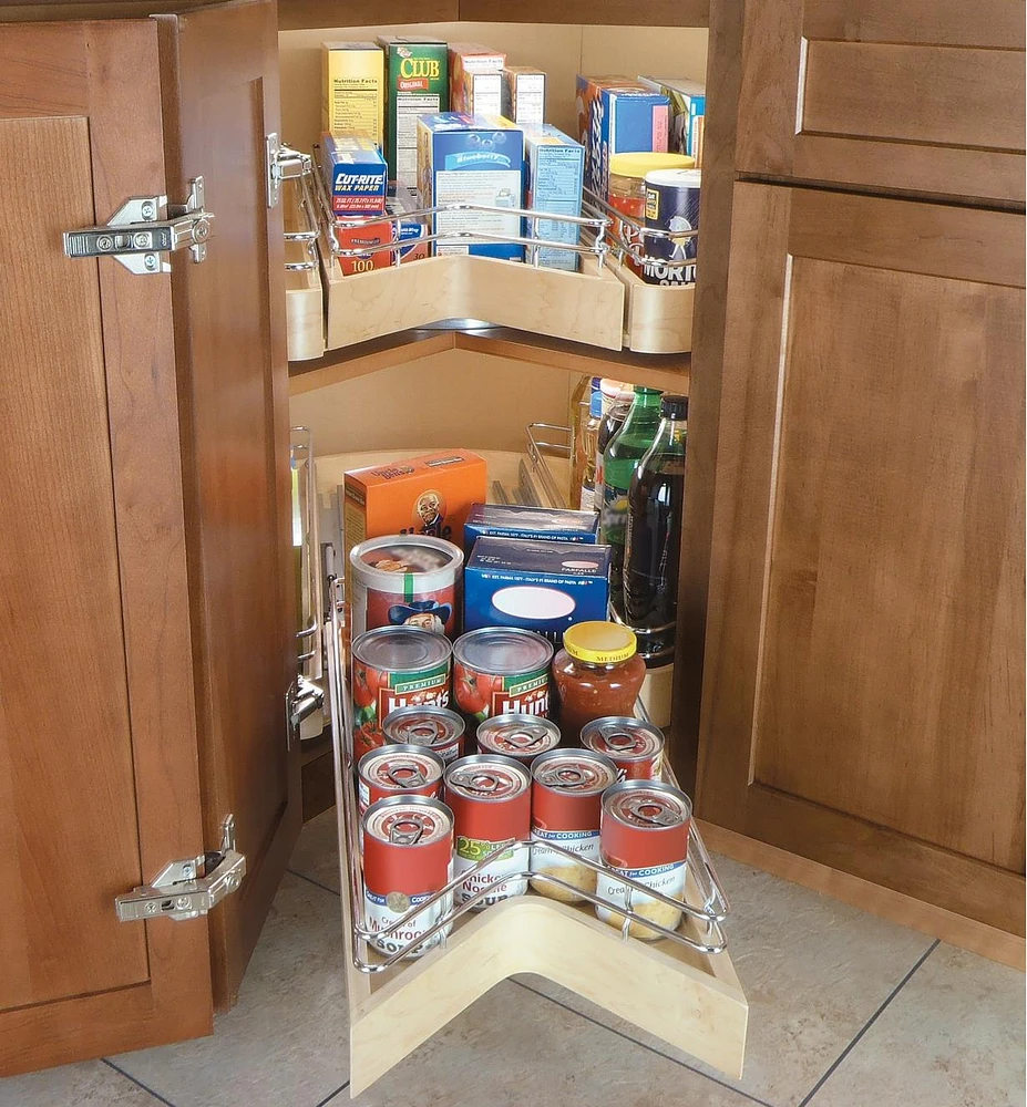 Pull-Out Wooden Kidney Shelf