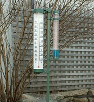 Rain Gauge with Thermometer