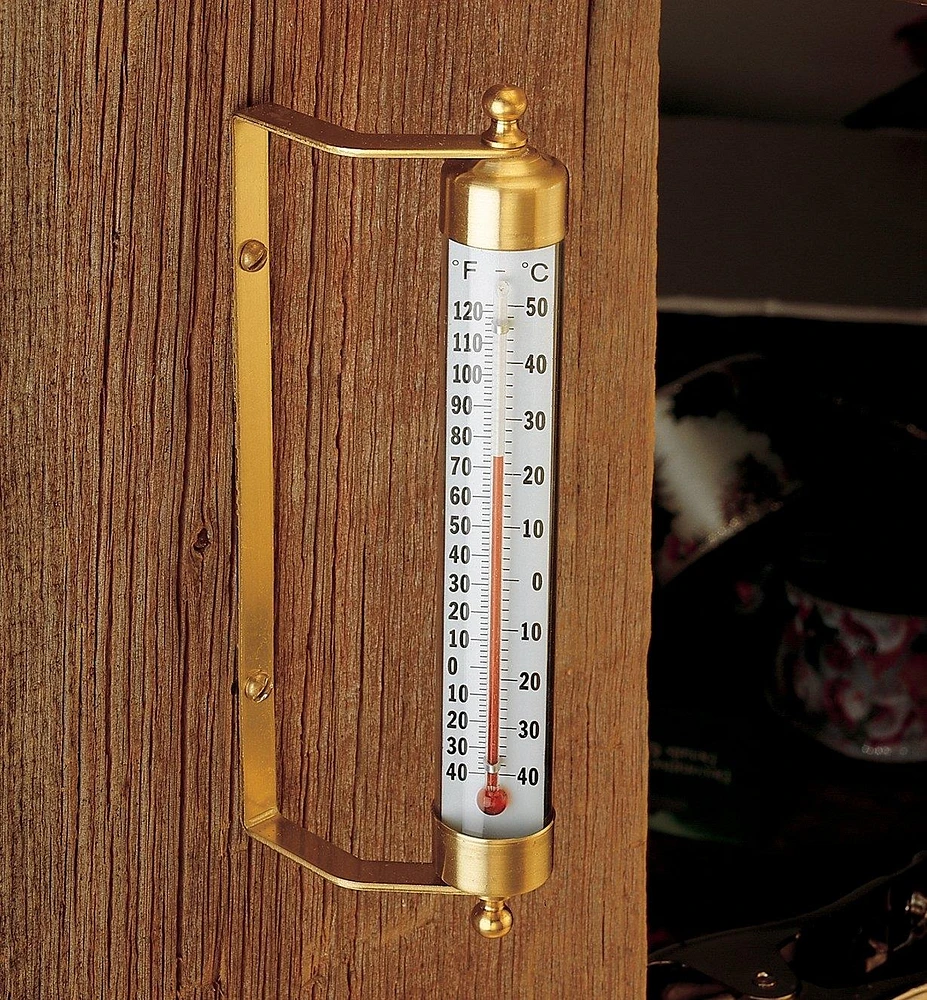 Solid Brass Thermometer