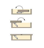 Mécanisme à bascule pour table à rallonge escamotable pliante