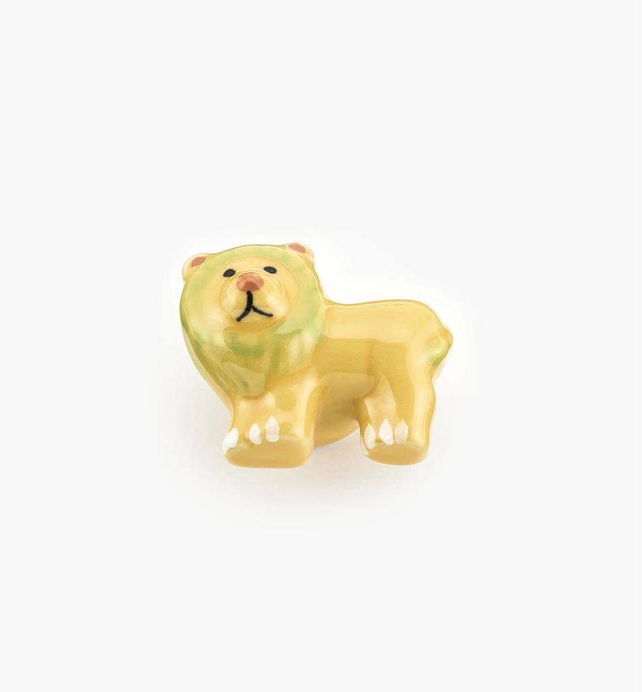 Bouton lion en céramique