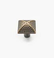 Solid Brass Dimpled Square Knob