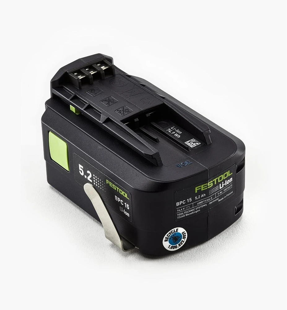 Batterie de remplacement 15 V 5,2 Ah pour perceuse-visseuse sans fil T 15 et C 15 Festool