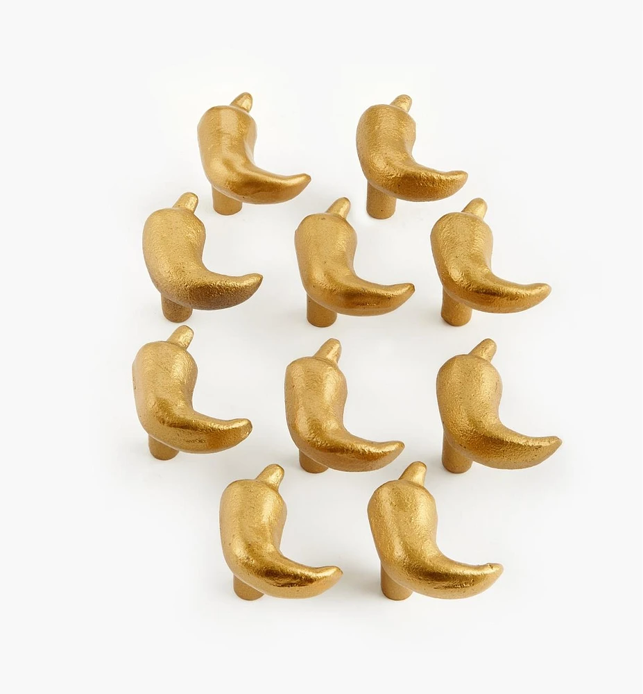 Matte Gold Hot Pepper Knob