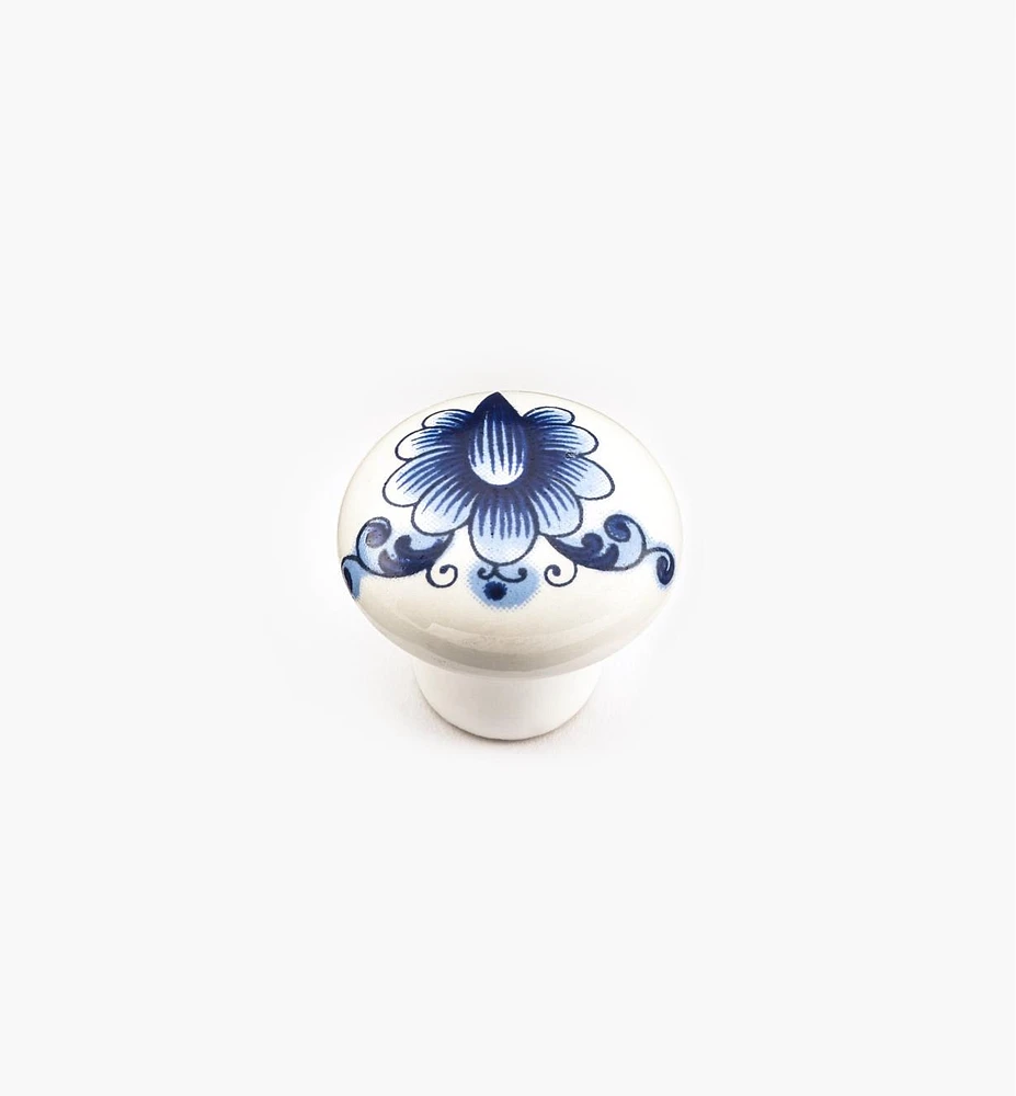 Blue Floral Ceramic Knobs