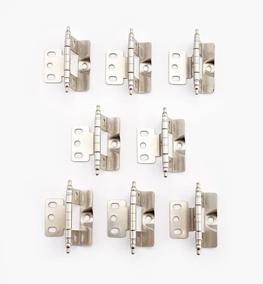 Bulk Set of Nickel-Plate Full-Wrap Inset Hinges