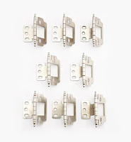 Bulk Set of Nickel-Plate Partial-Wrap Inset Hinges