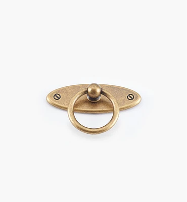 Oval Plate Ring Pull with Escutcheon