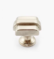 Cast Modern Satin Nickel Square Knob