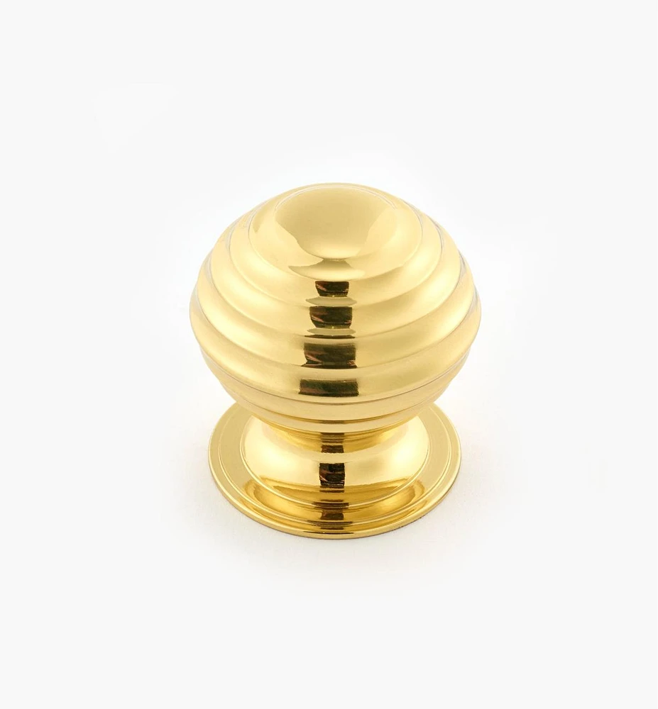 Turned Brass Ridged Knobs