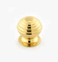 Turned Brass Ridged Knobs