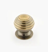 Turned Brass Ridged Knobs