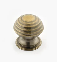 Turned Brass Ridged Knobs