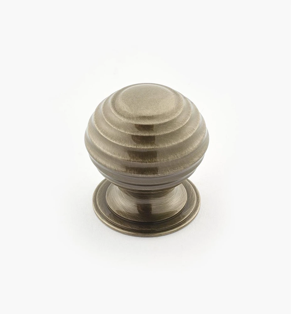 Turned Brass Ridged Knobs