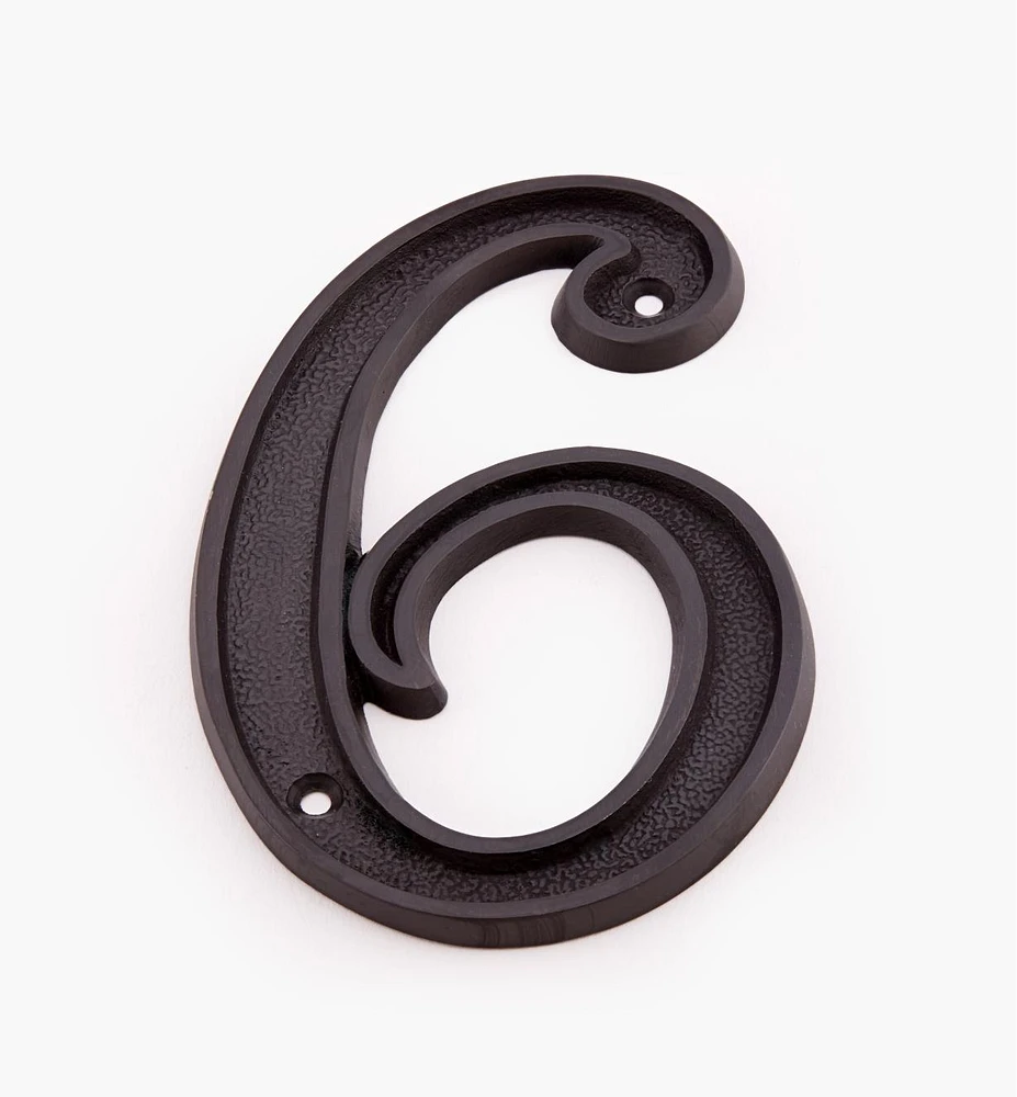 Italic Cast Brass House Numbers