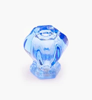 Bouton en verre moulé bleu