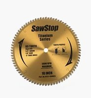 10" Titanium-Coated Saw Blades for SawStop Saws