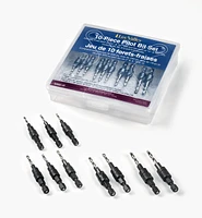 Set of 10 Countersink/Counterdrill Pilot Bits