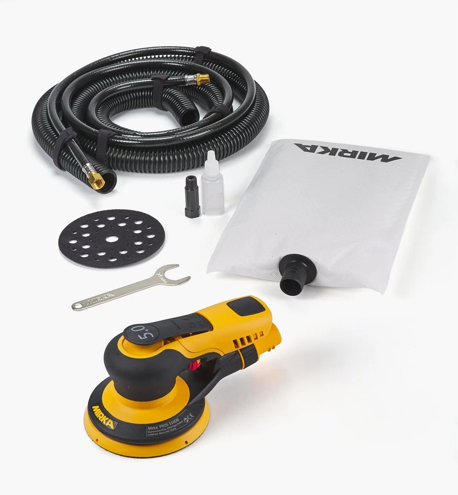 Mirka PROS 5" Pneumatic Sander with Self-Generating Vacuum, 5mm Orbit