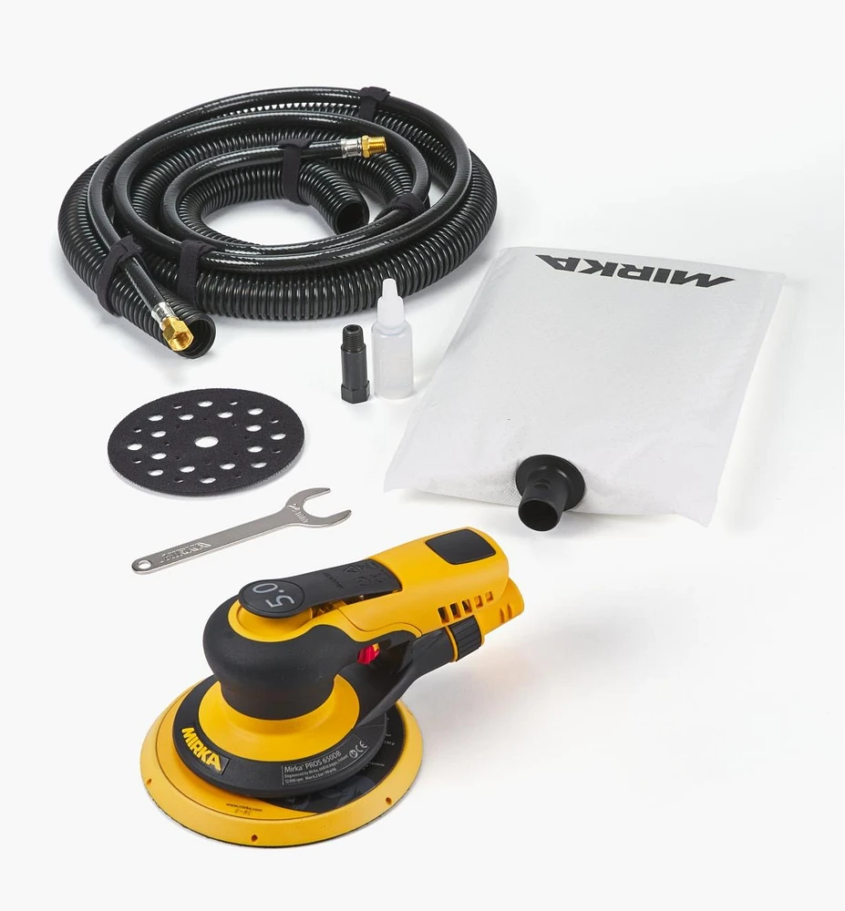 Mirka PROS 6" Pneumatic Sander with Self-Generating Vacuum, 5mm Orbit