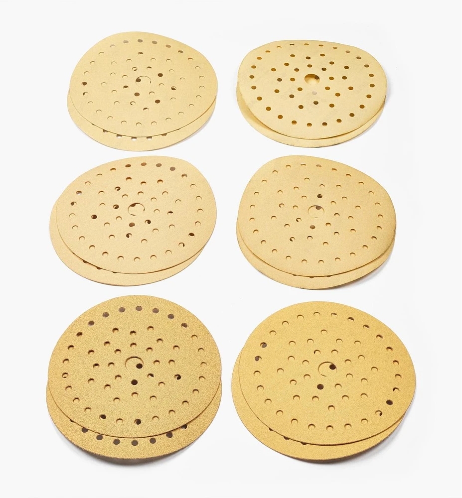 12-Pc. Sample Pack of Mirka 6" 50-Hole Gold Multifit Grip Discs