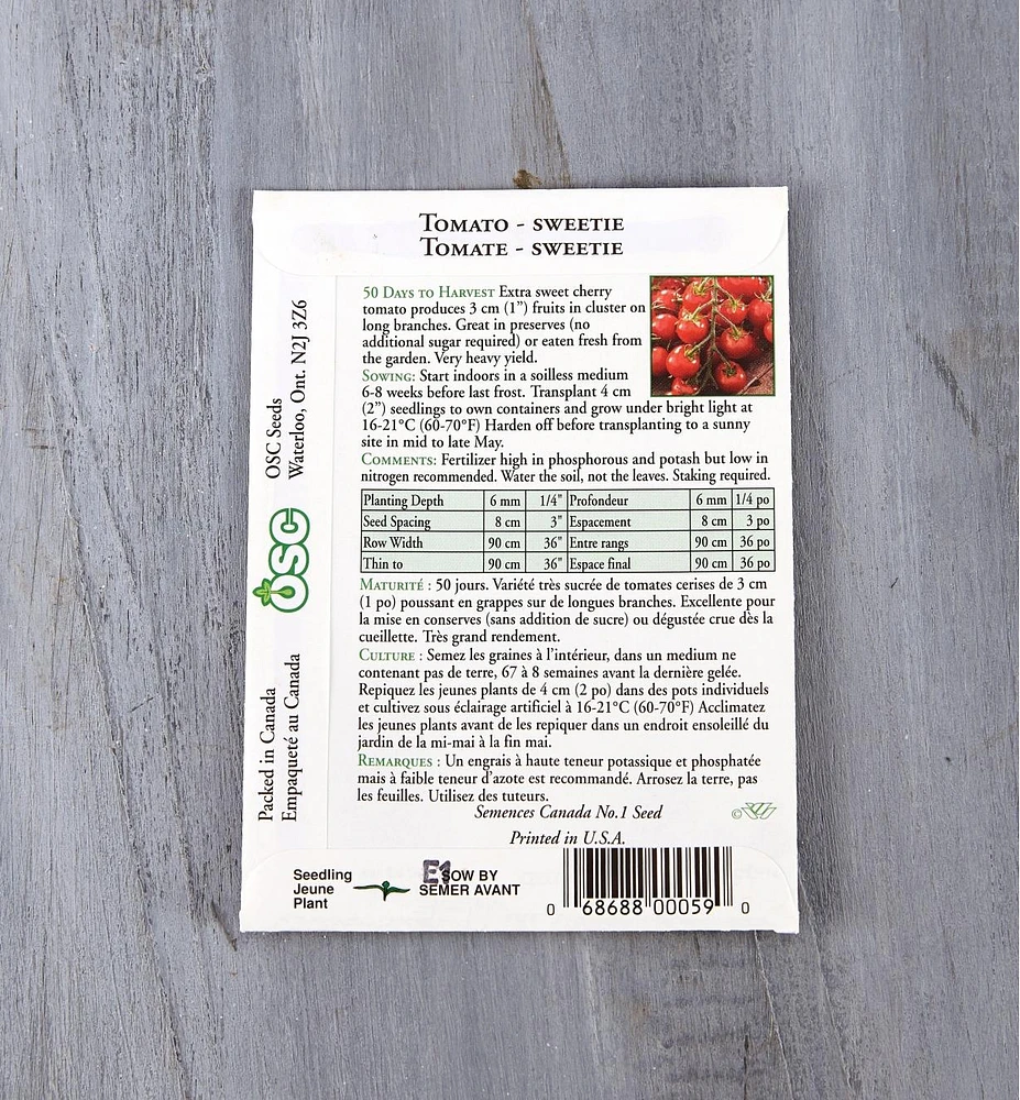 Sachets de semences de tomates OSC