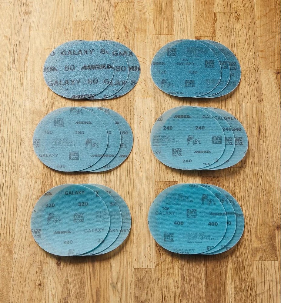 18-Pc. Sample Pack of Mirka 5" Galaxy Grip Discs