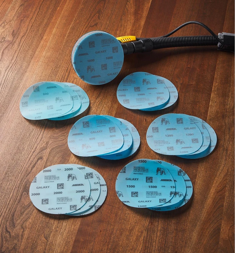 18-Pc. Sample Pack of Mirka Fine 6" Galaxy Grip Discs