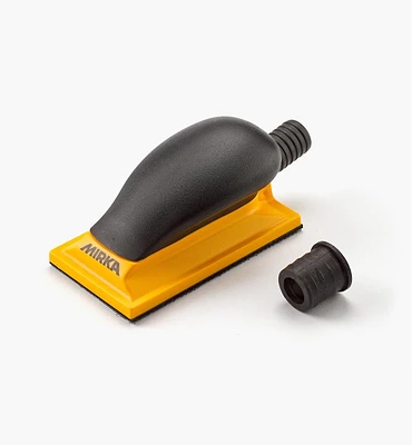 Mirka Yellow Grip Faced 13-Hole Hand-Sanding Vacuum Block (70mm × 125mm)