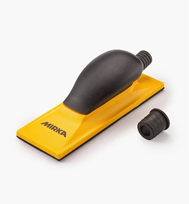 Mirka Yellow Grip Faced 22-Hole Hand-Sanding Vacuum Block (70mm × 198mm)