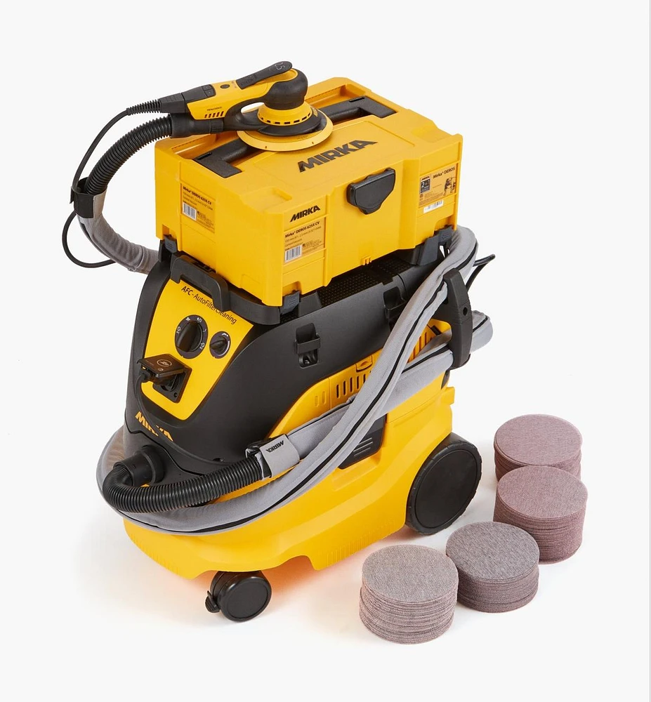 Mirka DEROS 6"/2.5mm Electric Sander & Dust Collector Kits