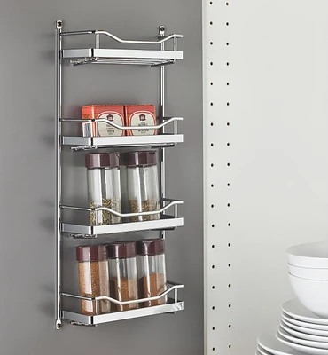 Narrow Four-Shelf Screw-Mount Spice Rack